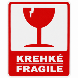 Výstražné etikety ajax krehké 80 × 120 mm - krehke