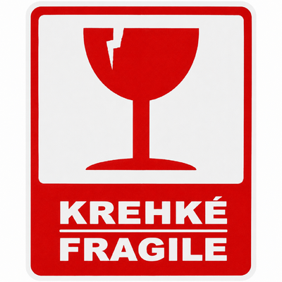 Výstražné etikety ajax krehké 80 × 120 mm - krehke