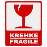 Výstražné etikety ajax krehké 80 × 120 mm - krehke