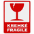 Výstražné etikety AJAX Krehké 80 × 120 mm